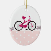 Bike for a Cure - Roze fiets Keramisch Ornament (Rechts)