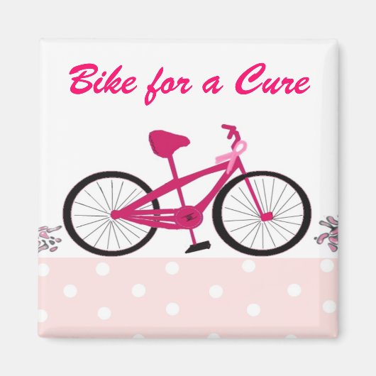 Bike for a Cure - Roze fiets Magneet (Voorkant)