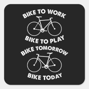 Bike Forever - Cool Cycling Vierkante Sticker