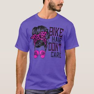 Bike Hair geeft niet om Bun  Girl Biker T-shirt