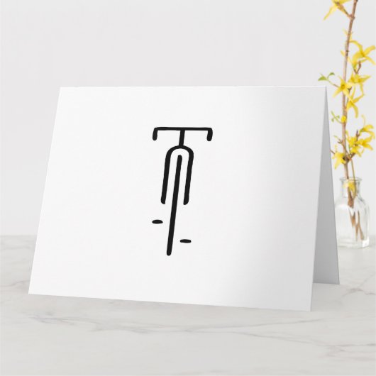 Bike logo minimal Retro, Fietsen en Fietsliefhebbe Kaart (Gele Bloem)