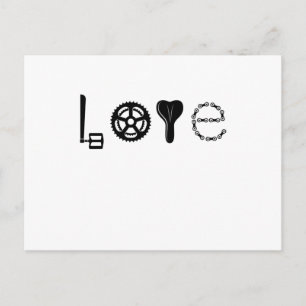 BIKE LOVE RACING BIKE PARTS Funny Cycling Bicycle Briefkaart