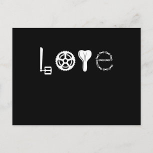 BIKE LOVE RACING BIKE PARTS Funny Cycling Bicycle Briefkaart