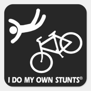 Bike My Own Stunts Vierkante Sticker