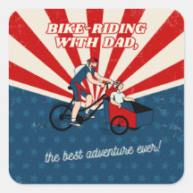 Bike-rijden met papa - Sticker op vaderdag
