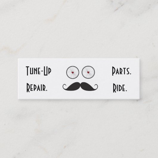 Bike Shop Handlebar Mustache Visitekaartje (Voorkant)