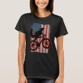 Bike Squirrel Riding A Bicycle Patriotic American T-shirt (Voorkant)
