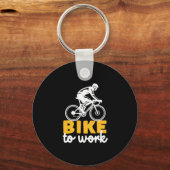 Bike-to-werk fietser sleutelhanger (Voorkant)