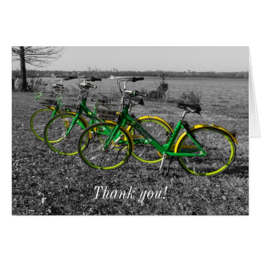 Bike Triplets Selecteer Kleur Dank u Kaart (Voorkant Horizontaal)