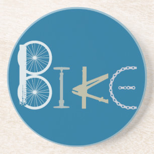 Bike Words from Bike Parts Bicycle Sports fan Zandsteen Onderzetter