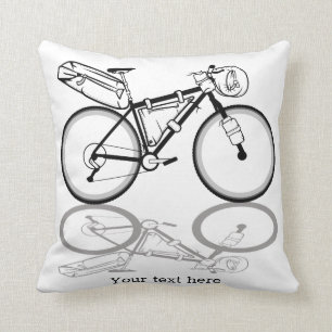 Bikepackfiets zwart-wit kussen