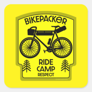 Bikepacking Bike Touring in natuur Vierkante Sticker