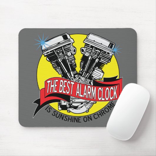 Biker Alarm Clock Muismat (Met muis)