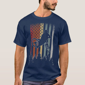  Biker American Flag Mountain Bike Rider Bi T-shirt