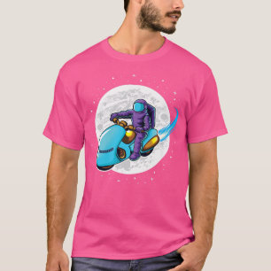Biker Astronaut Cosmonauts Space Moon Planets T-shirt
