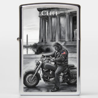 Biker at Lincoln Memorial Washington Monument 