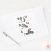 Biker Au Musée gros autocollants carrés (Enveloppe)