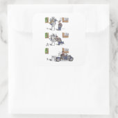 Biker Au Musée gros autocollants carrés (Sac)