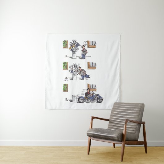Biker Au Musée tapisserie (En situation)