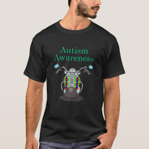 Biker Autisme Bewustzijn 1 Motorfiets T Shirt