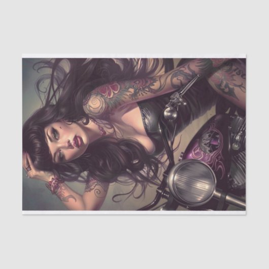 Biker Babe16 Tissuepapier (Voorkant)