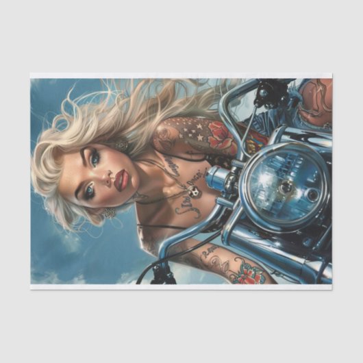 Biker Babe8 Tissuepapier (Voorkant)
