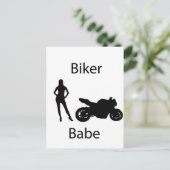 Biker babe briefkaart (Staand voorkant)