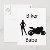 Biker babe briefkaart (Voorkant / Achterkant)