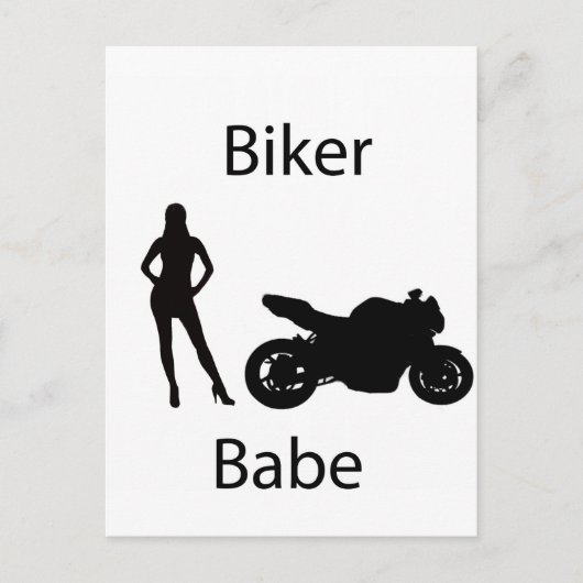 Biker babe briefkaart (Voorkant)