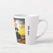 Biker Babe Fantasy Motorfiets Latte Cup Latte Mok (Rechts)