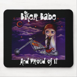 Biker Babe Mousepad Muismat