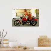 Biker Babe sur un Hawg - Poster (Cuisine)