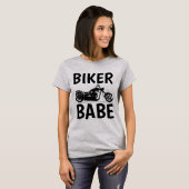 BIKER BABE, T-shirts pour moto dames (Devant entier)