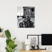 Biker bij het Lincoln Memorial Washington Monument Poster (Thuiskantoor)