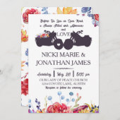 Biker Bruiloft Bloemen Wildbloem Succulenten Kaart (Voorkant / Achterkant)