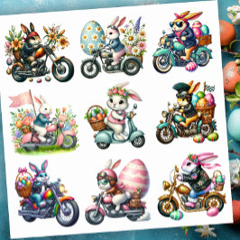 Biker Bunnies Pasen Set 1 Sticker