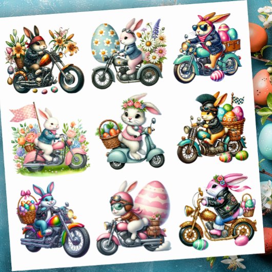 Biker Bunnies Pasen Set 1 Sticker