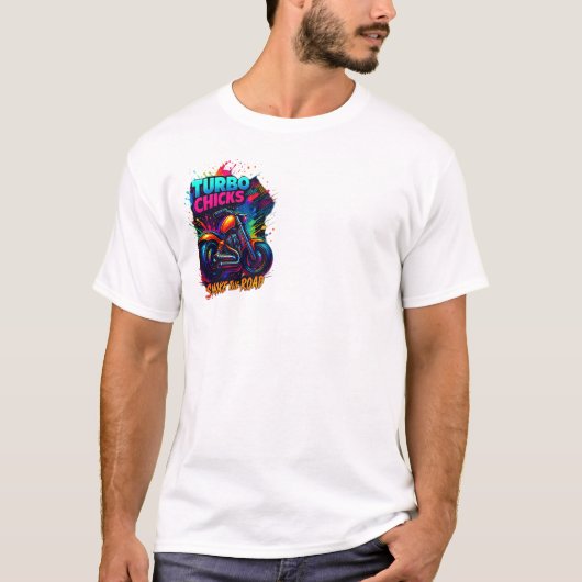 Biker Burn the Road T-Shirt | Motorcycle Rider Tee (Voorkant)