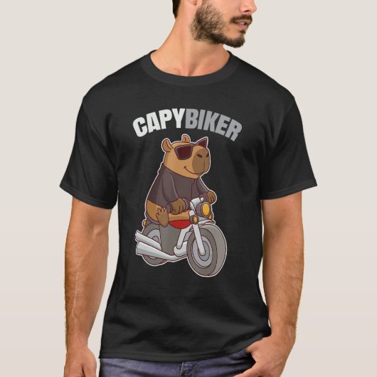 Biker Capybara - Funny Capybiker T-shirt (Voorkant)