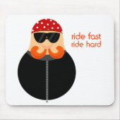 Biker Cartoon Mousepad Muismat (Voorkant)