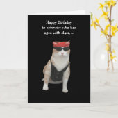 Biker Cat Birthday Kaart (Gele Bloem)