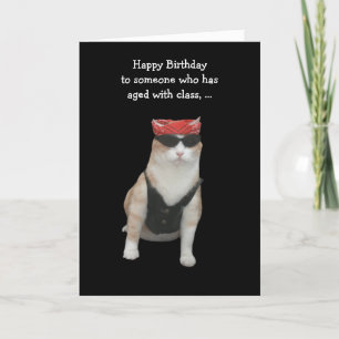 Biker Cat Birthday Kaart