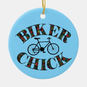 Biker Chick Bike Keramisch Ornament