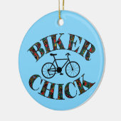 Biker Chick Bike Keramisch Ornament (Links)