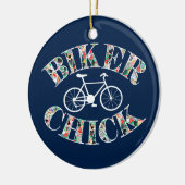 Biker Chick Bike Keramisch Ornament (Links)
