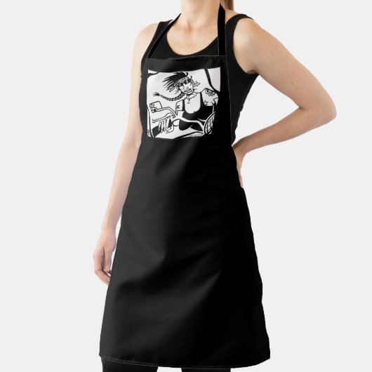 Biker Chick chef apron Schort (Insitu)