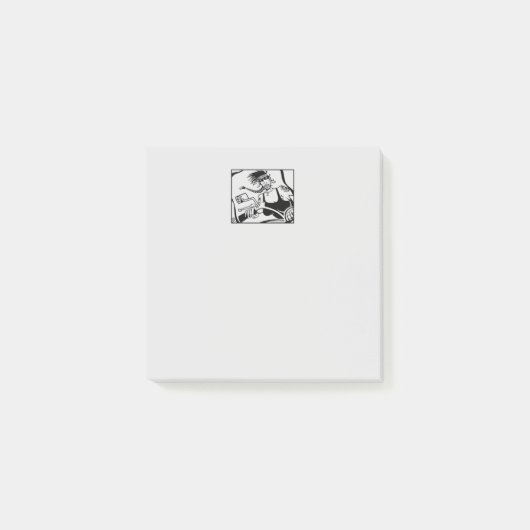 Biker Chick grijze notitieblokken Post-it® Notes (Voorkant)