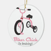 Biker Chick Keramisch Ornament (Links)