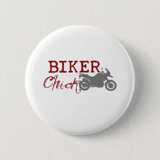 Biker Chick Ronde Button 5,7 Cm (Voorkant)