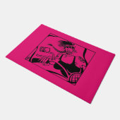 Biker Chick roze deurmat (Schuin)